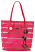 Izak Zenou Dog Walking Girl Pink & Clear Striped Vinyl Bag