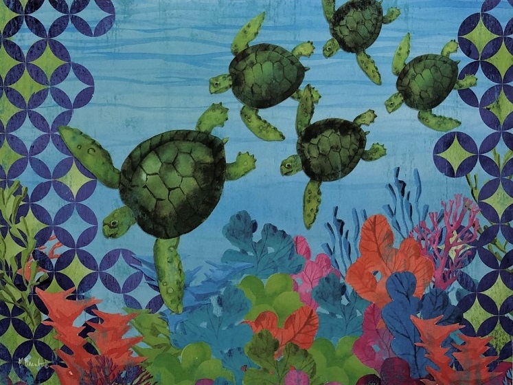 Geometric Sea Turtle Art