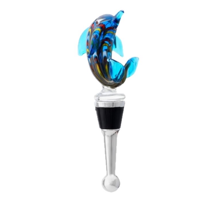 Venetian Dolphin Glass Bottle Stopper