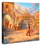Rapunzel Dancing in the Sunlit Courtyard 14"x14" Canvas Wrap