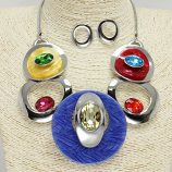 Multi Colored Circles Necklace & Earring Set