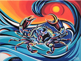 Wavy Crab Canvas Wrap