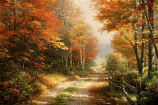 A Walk Down Autumn Lane Painting