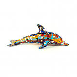Mosaic Dolphin Multi Color Figurine 4.3" Long 