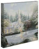 Snow at Hometown Chapel 14"x14" Canvas Wrap
