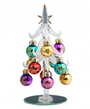 Snowflake Accent Ornaments Glass Tree - 6" H
