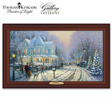 A Holiday Gathering Framed Lighted Canvas